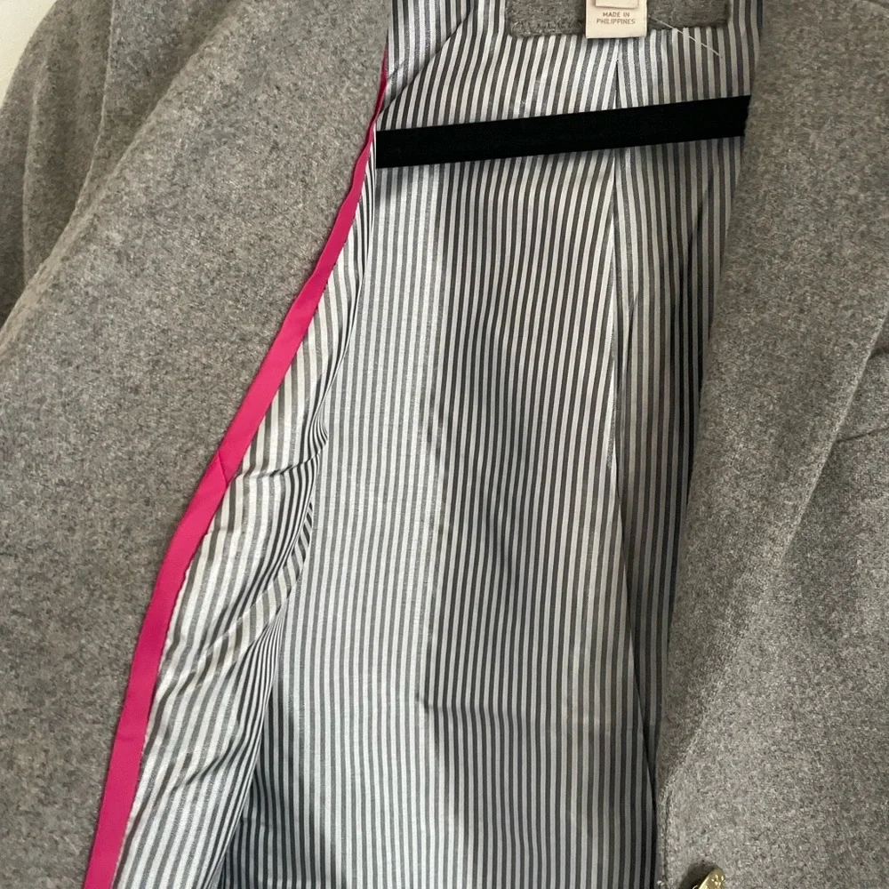 J. Crew Gray Blazer with Gold Buttons - Picture 6 of 7